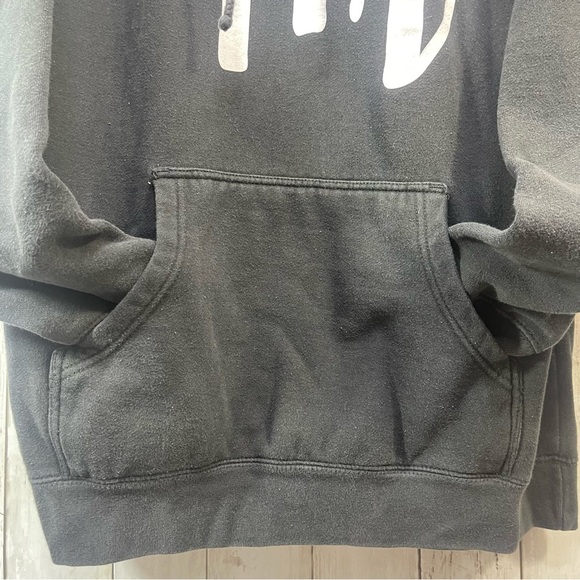 BirdBrain Drawstring Black Hoodie Unisex Large - Picture 4 of 7